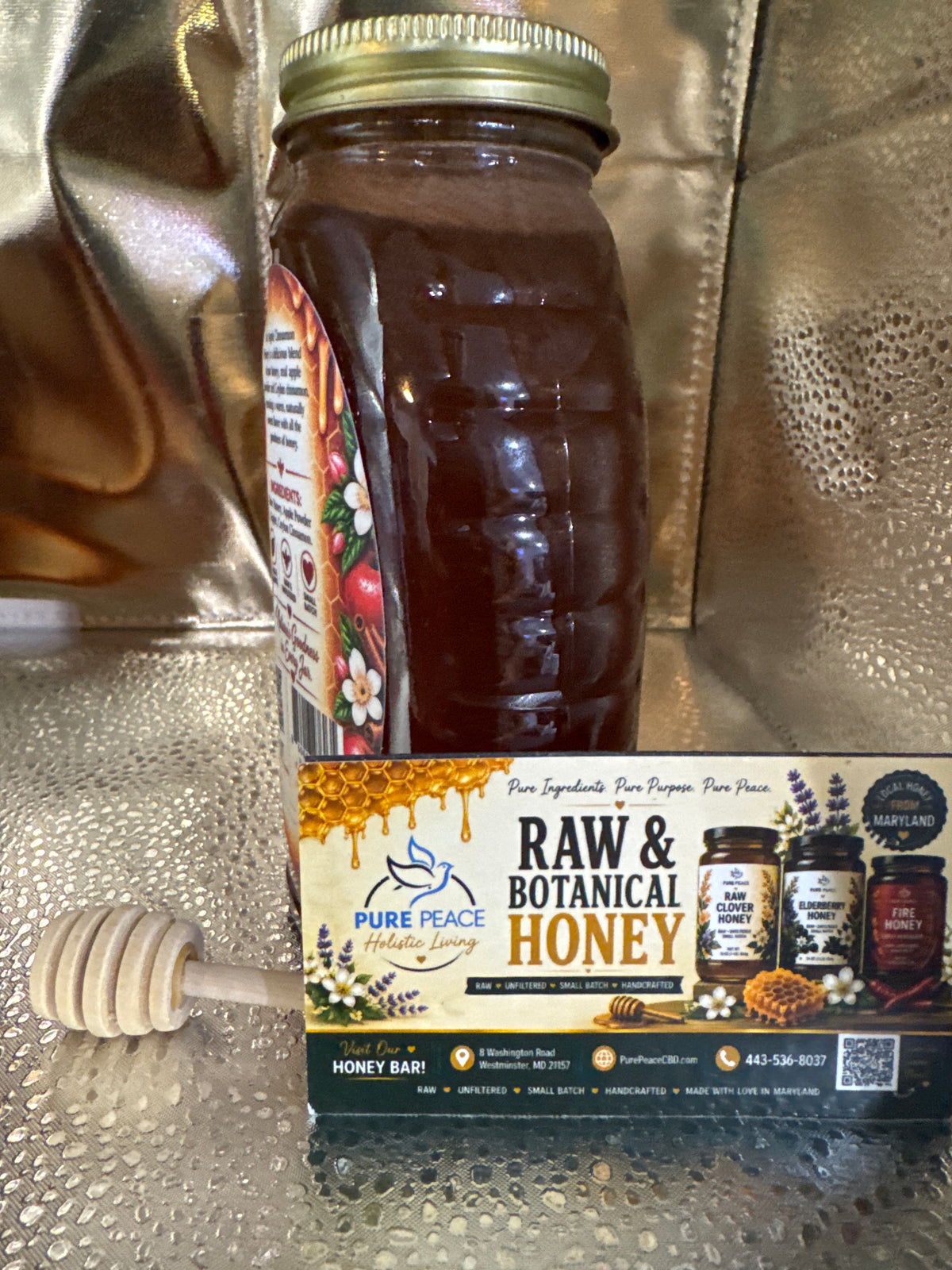 PUREPEACE Apple Cinnamon Raw Honey – 1 lb.