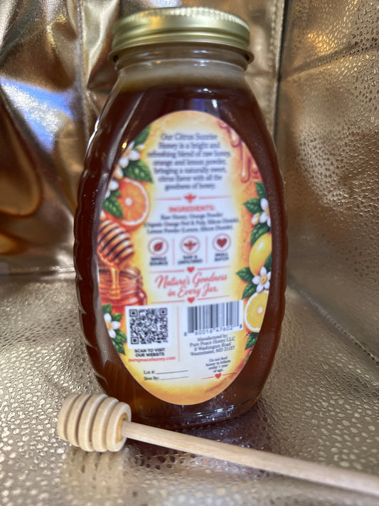 PUREPEACE Citrus Sunrise Raw Honey – 1 lb.