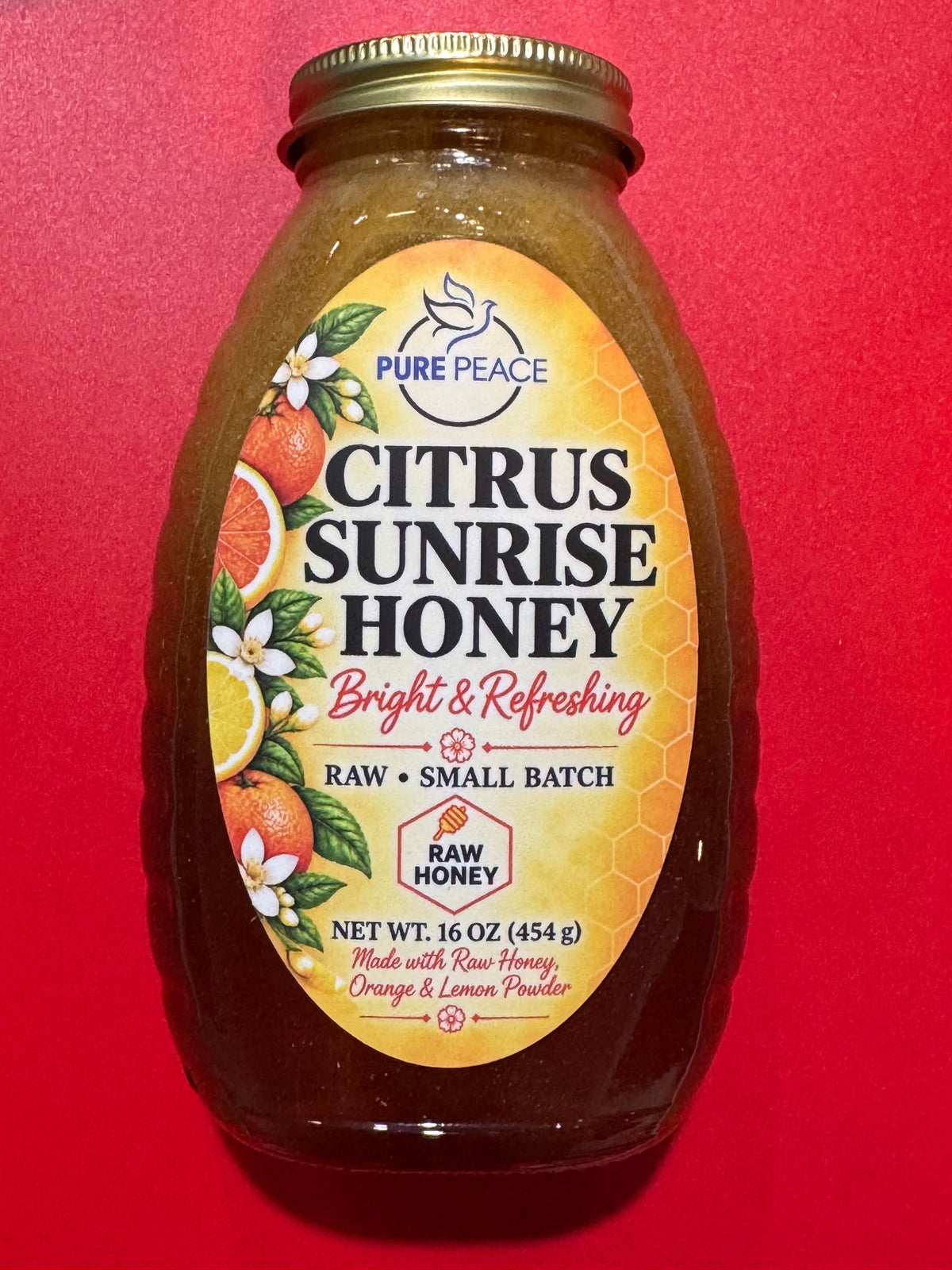 PUREPEACE Citrus Sunrise Raw Honey – 1 lb.