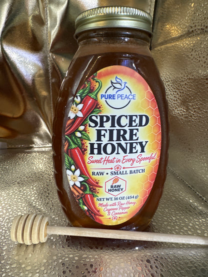 PUREPEACE Fire Honey – Ceylon Cinnamon & Cayenne Pepper Infused – 1 lb.