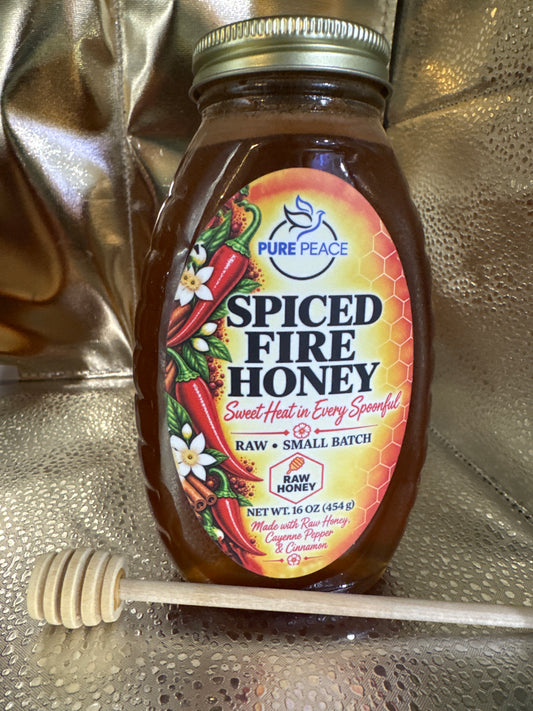 PUREPEACE Fire Honey – Ceylon Cinnamon & Cayenne Pepper Infused – 1 lb.
