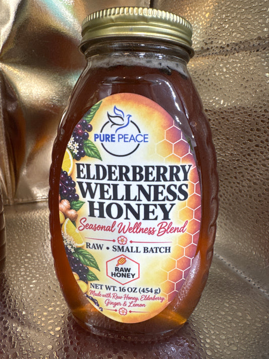 PUREPEACE Elderberry Glow Honey – 1 lb.