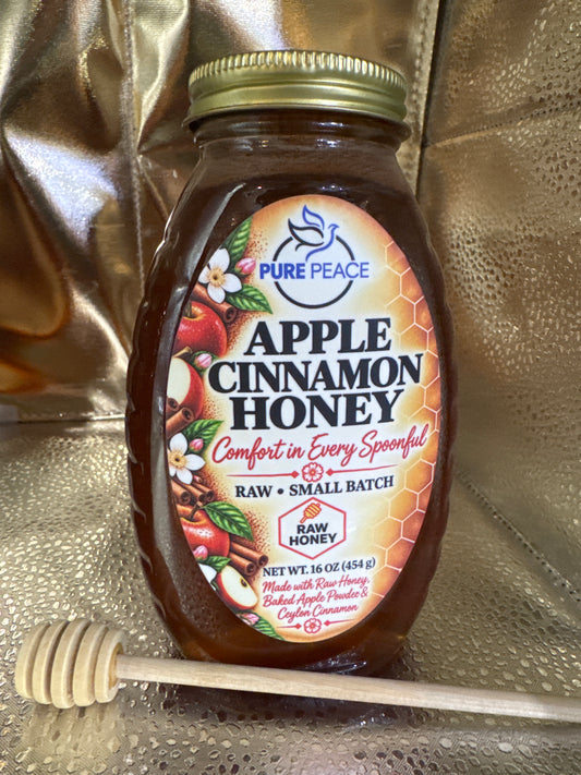 PUREPEACE Apple Cinnamon Raw Honey – 1 lb.