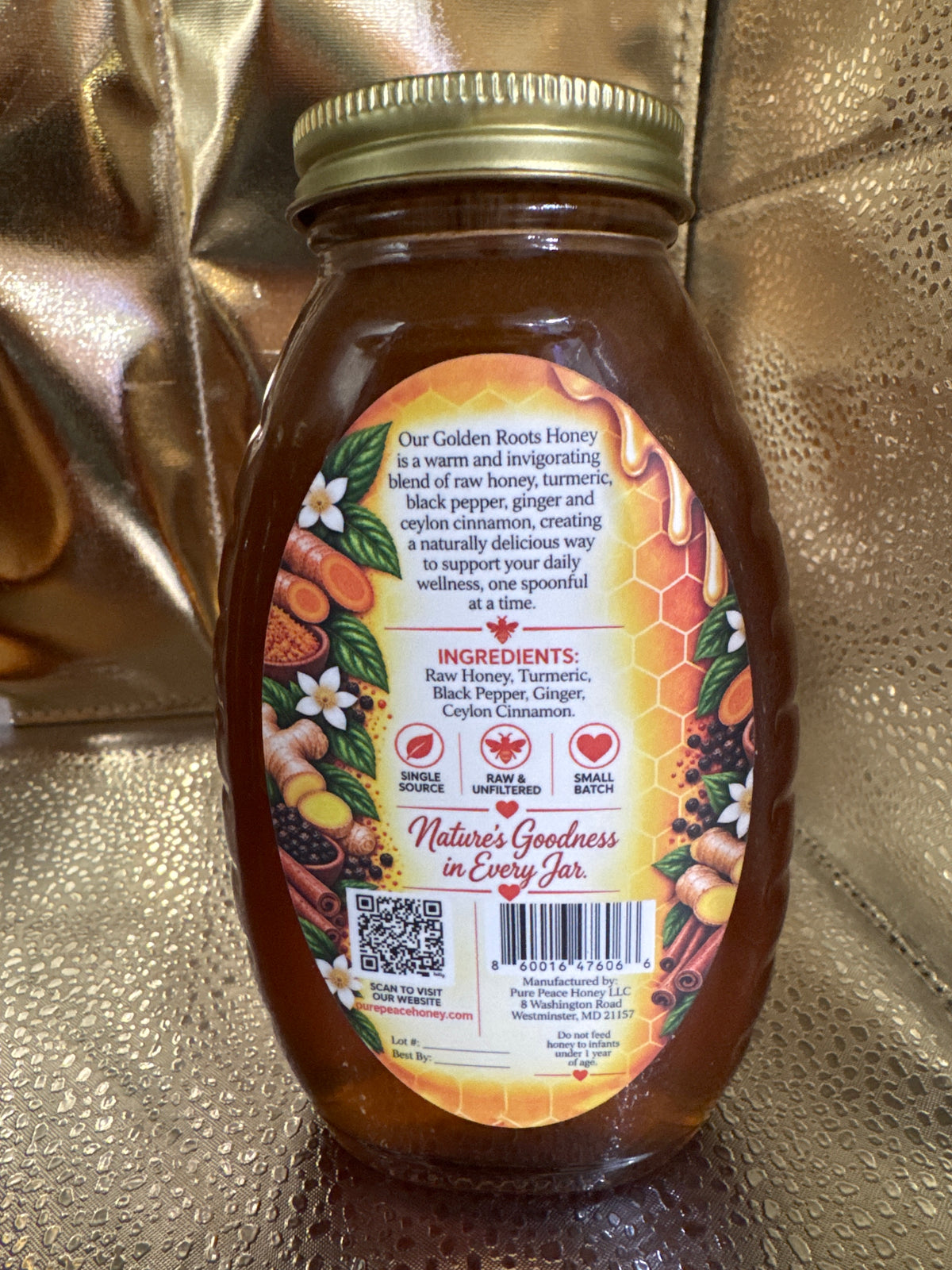 Golden Roots Honey | Ginger & Turmeric | Pure Peace Honey