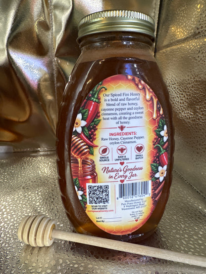 PUREPEACE Fire Honey – Ceylon Cinnamon & Cayenne Pepper Infused – 1 lb.