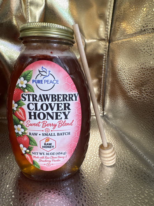 PUREPEACE Strawberry Clover Raw Honey – 1 lb.